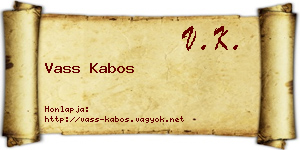 Vass Kabos névjegykártya
